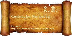 Kaminszky Marietta névjegykártya